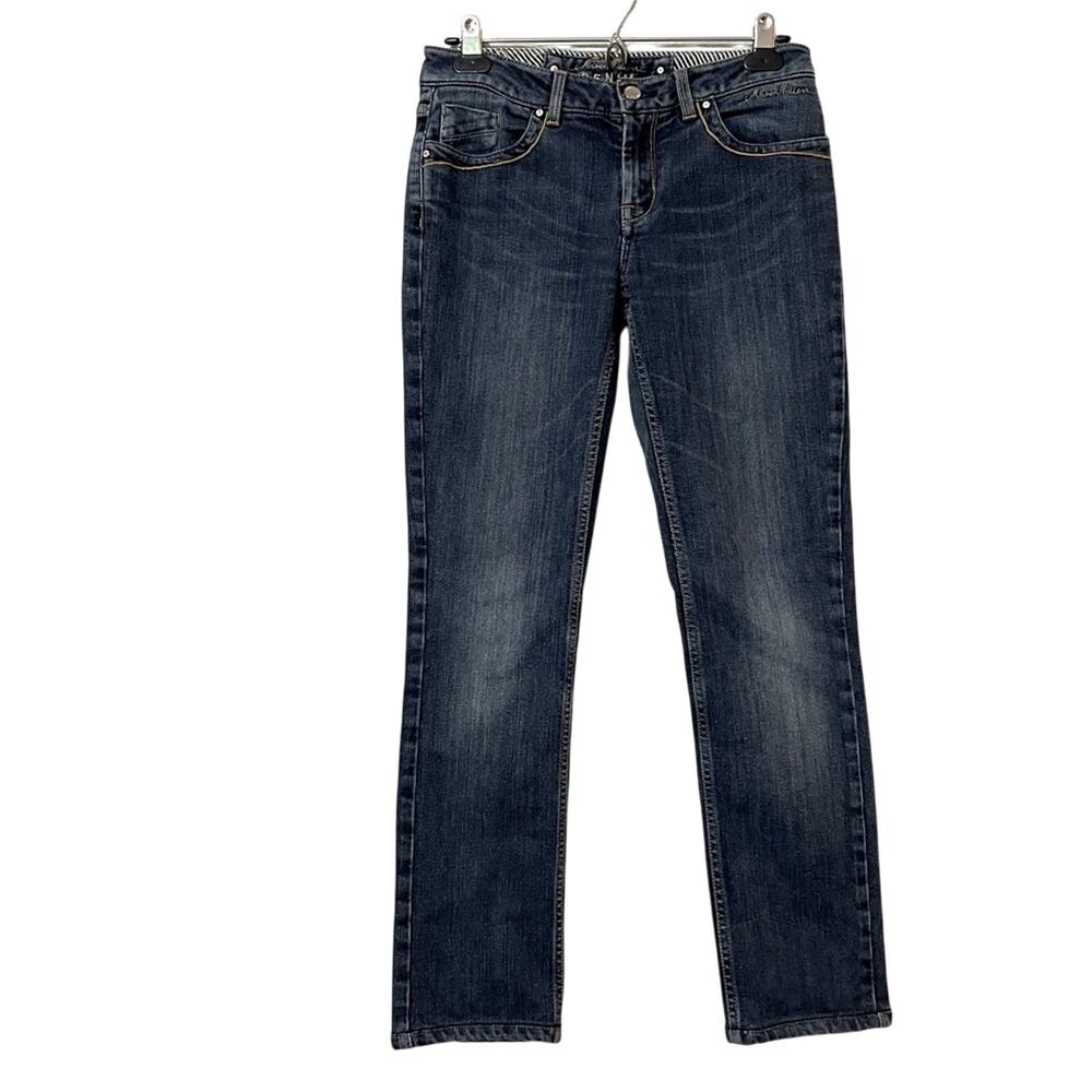 Karen Millen Blue Straight Leg Mid Rise Jeans Womens 6 Medium Wash